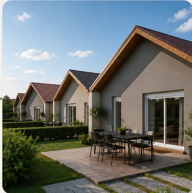 Terrasse en bois et jardin privatif d'une maison LV PROLODGES